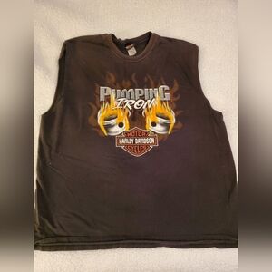 Harley Davidson Woodstock, Illinois sleeveless Tshirt. Black, 2xl